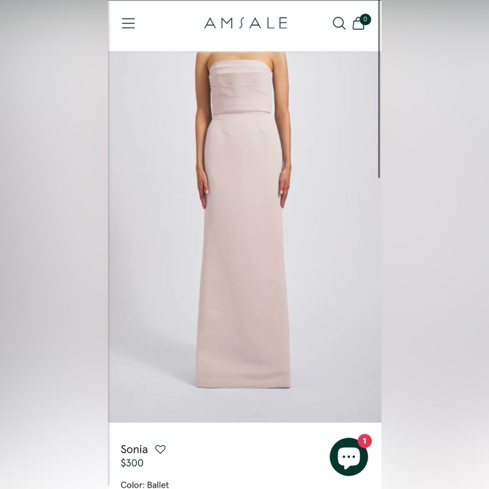Amsale Sonia Ballet Pink Dress